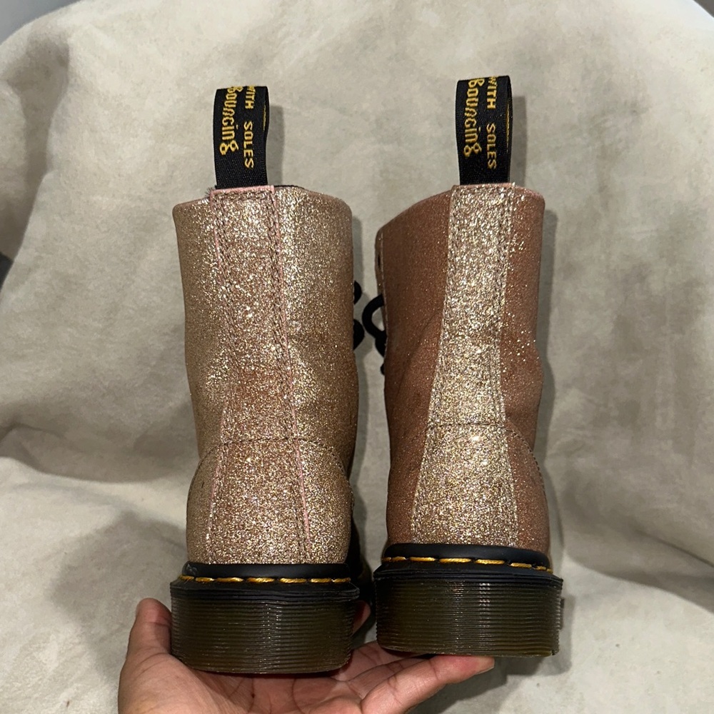 Dr. Martens 1460 Pascal Glitter Gold Combat Boots Us7 - Picture 3 of 16
